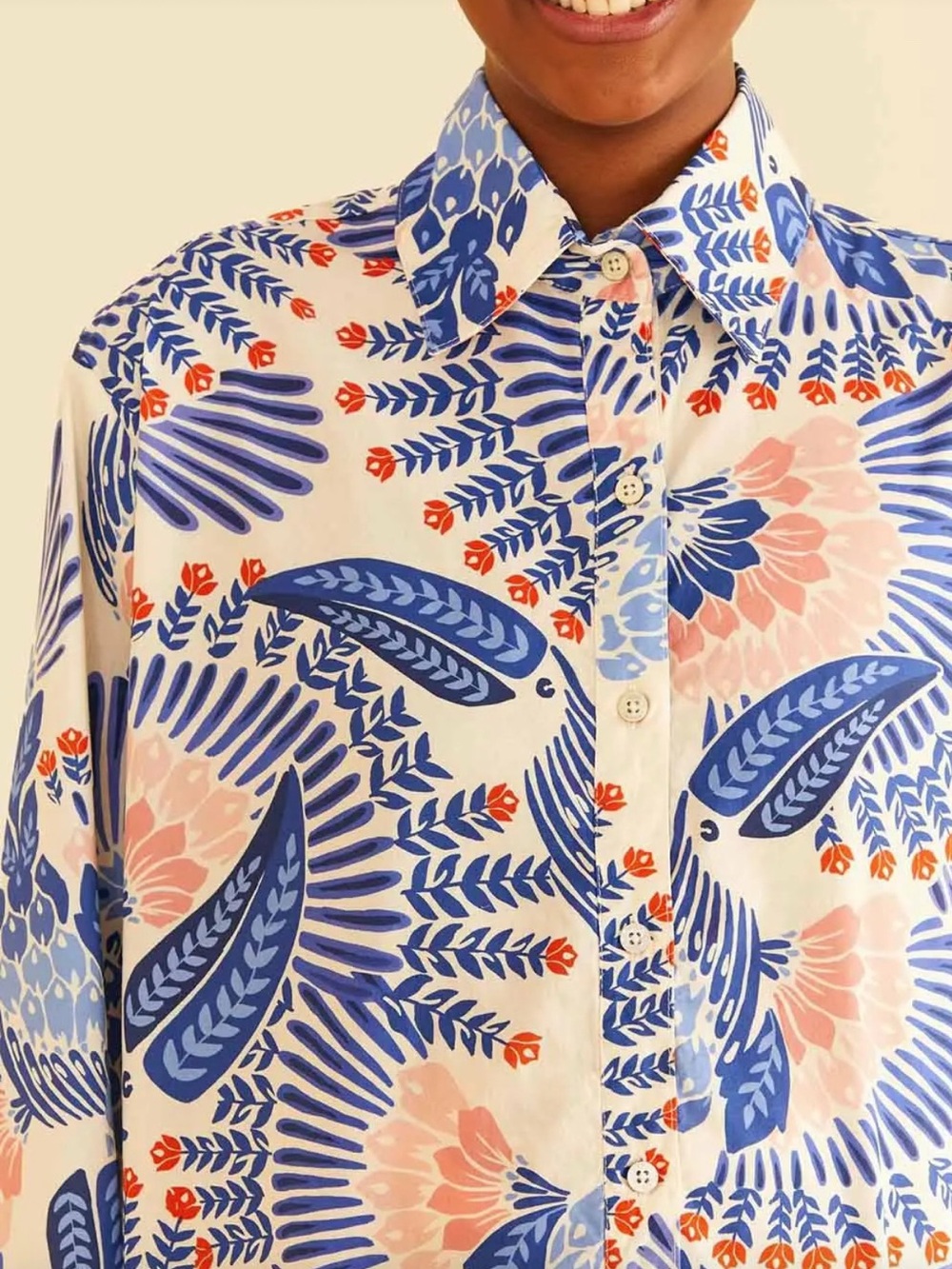 FARM Rio Tucano Em Flor Botanical Button-Down Shirt - Picture 3 of 5